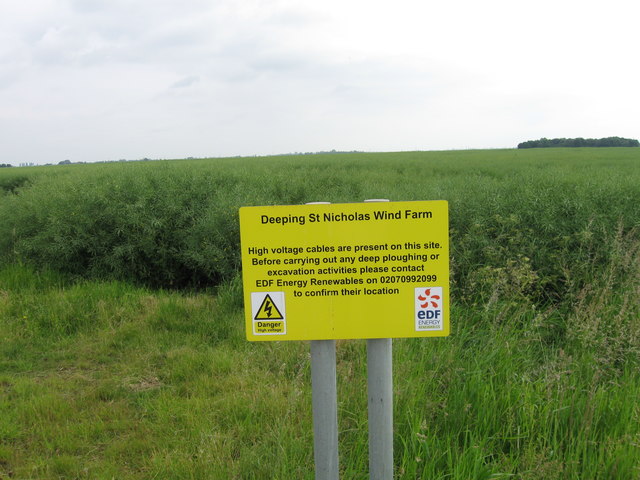 Deeping St Nicholas Wind Farm sign © Alex McGregor :: Geograph Britain ...