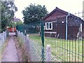 Kinson: footpath E21 passes the Scout hut