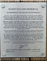 Descriptive plaque on Harefield 2000 Memorial