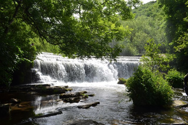 Waterfall at Monsal Dale Weir, Derbyshire