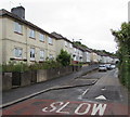 Speed bump and houses, Laburnum Drive, Newport