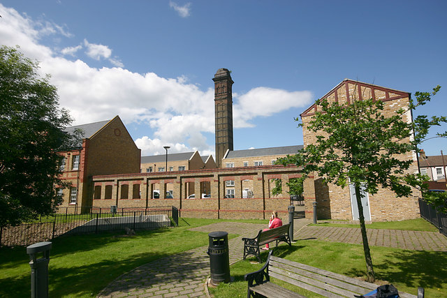 Former Horton Kirby paper mill and its chimney