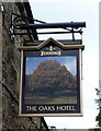 Sign for the Oaks Hotel, Alnwick