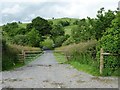 Private gated track to Llwyngronfa