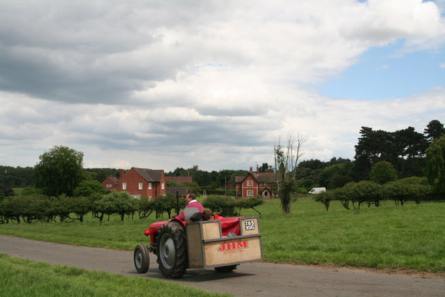 Vintage tractor rally passing through Perlethorpe