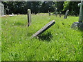 Headstone leaning at 55 degrees at Great Hockham