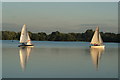 TQ4590 : View of sailing boats on the lake in Fairlop Waters #65 by Robert Lamb
