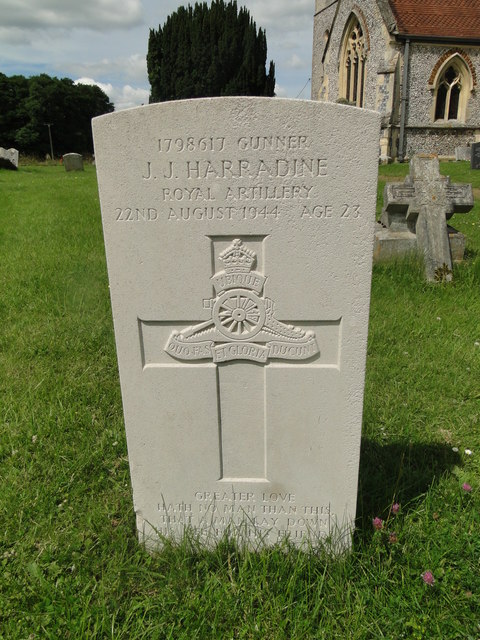 The CWGC Headstone of J.J. Harradine