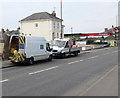 Severn Trent Water van and lorry in Cheltenham