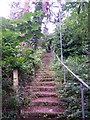 Redhill: up the steps on footpath O19