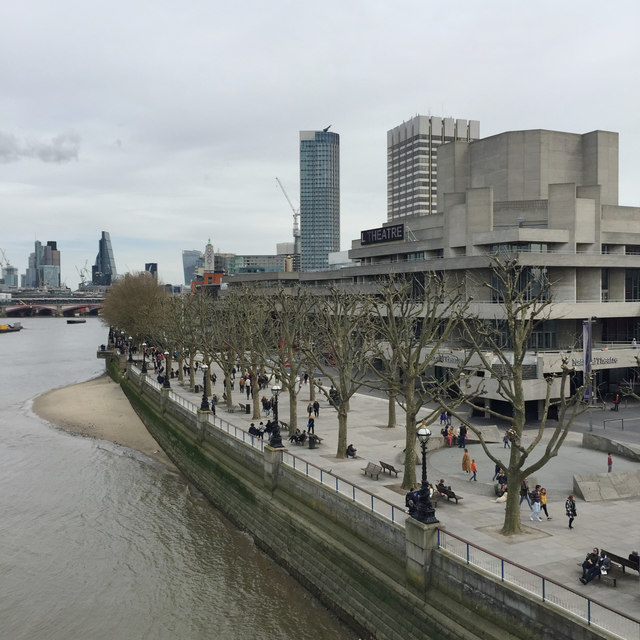 The Queen's Walk, South Bank by the National Theatre, London