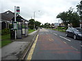 Bus stop and shelter on Derby Road (B6010)