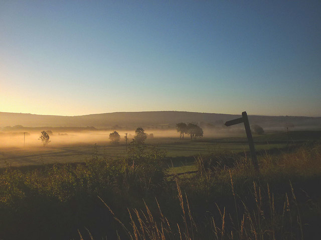 Dawn mist on Hale Moss
