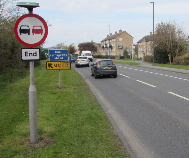 End of the No Overtaking Zone, Gloucester Road, Cheltenham