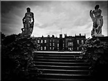 SK4378 : Renishaw Hall, with steps and lawn by Andy Stephenson