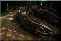 View of log fencing in a children