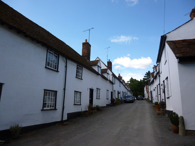 A street of terraced cottages in Audley End