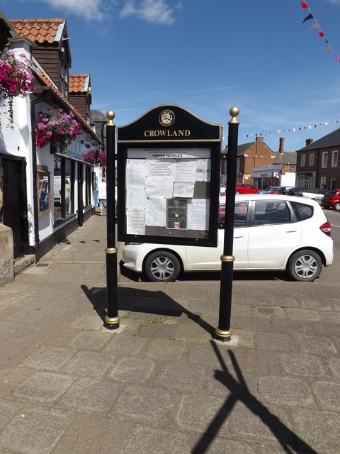 Crowland Town Notice Board on North Street