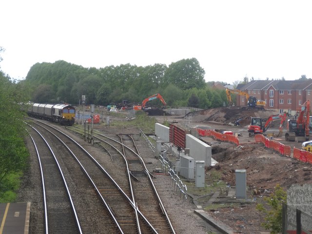 Early stages of building the new Bromsgrove Station