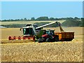 SU1577 : Barley harvesting, near Overtown, Swindon (2) by Brian Robert Marshall
