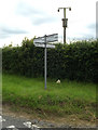 TL9777 : Roadsign on the B1111 Hopton Road by Geographer