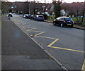 Zigzag yellow markings on Brackley Avenue, Colwyn Bay