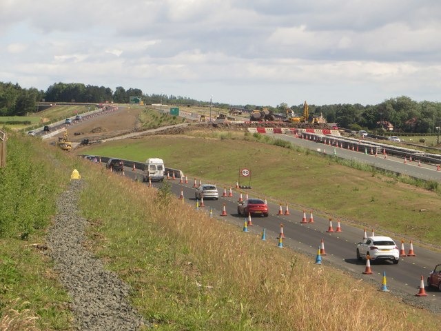 St Leonard's junction under construction, Morpeth Northern Bypass
