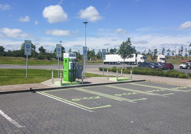 E-Car charge points, Applegreen services, Lusk
