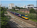 Retro-liveried HST in Cardiff