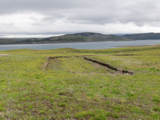 Area of old peat cuttings on the moor above Loch Eriboll