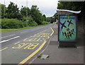 Suicide Squad advert on an A48 bus shelter, Newport