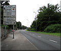 ST2885 : Bilingual directions sign, A48 near Cleppa Park, Newport by Jaggery