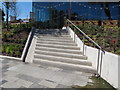 Cycle channel by steps from canal towpath