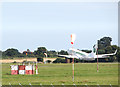 Germania Boeing B737-75B takes off from Norwich International Airport