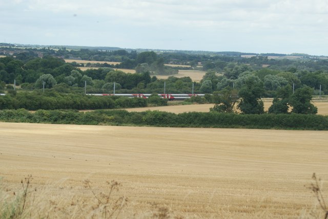 View of a Virgin East Coast HST flying past Hitchin Lavender #2