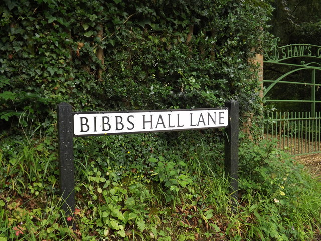 Bibbs Hall Lane sign