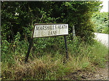 TL1616 : Marshalls Heath Lane sign by Geographer
