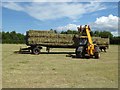 SO8641 : Loading hay bales on a trailer by Philip Halling