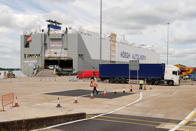 Höegh America Loading Vehicles at Southampton Docks