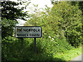 TM0378 : Norfolk County Name sign on the B1113 Redgrave Road by Geographer