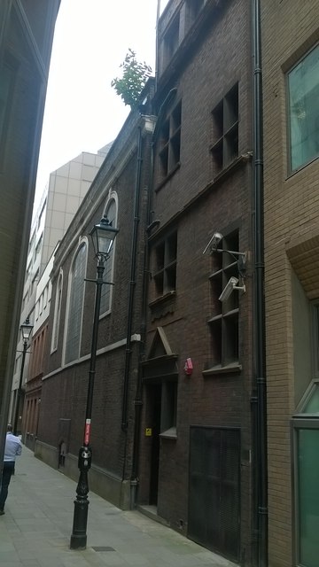 Heneage Lane EC3, and the east end of Bevis Marks Synagogue