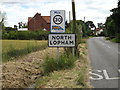 TM0383 : North Lopham Village sign on Kenninghall Road by Geographer