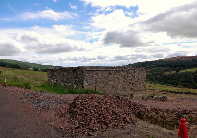 Roofless stone building (ruin) at Glencally
