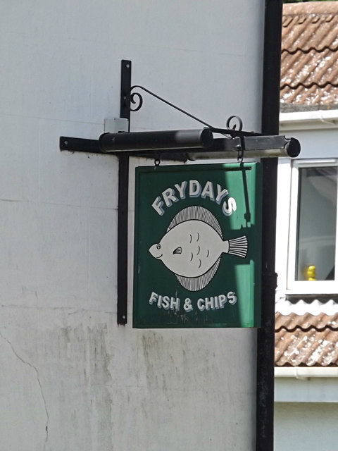 Frydays Fish & Chips shop sign