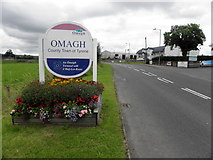 H4373 : Omagh, County Town of Tyrone sign by Kenneth  Allen