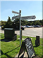 TM0587 : Roadsign on Kenninghall Road by Geographer