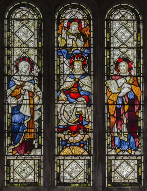 Stained glass window, Ss Mary & Peter church, Harlaxton