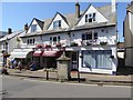 Shops and restaurant, Fore Street, Beer