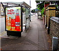 Enjoy Spritz advert on a Cardiff Road bus shelter, Newport