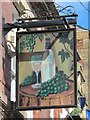 NY9364 : Sign for The Grapes, St. Mary's Chare by Mike Quinn